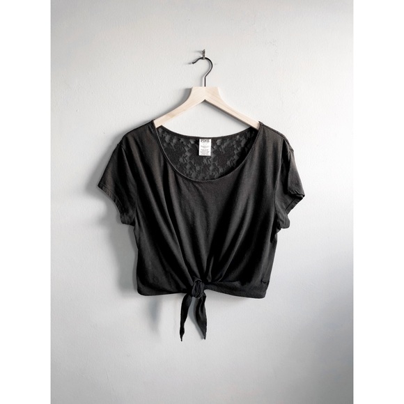 PINK Victoria's Secret Tops - PINK Victoria’s Secret Lace Back Front Tie T-Shirt